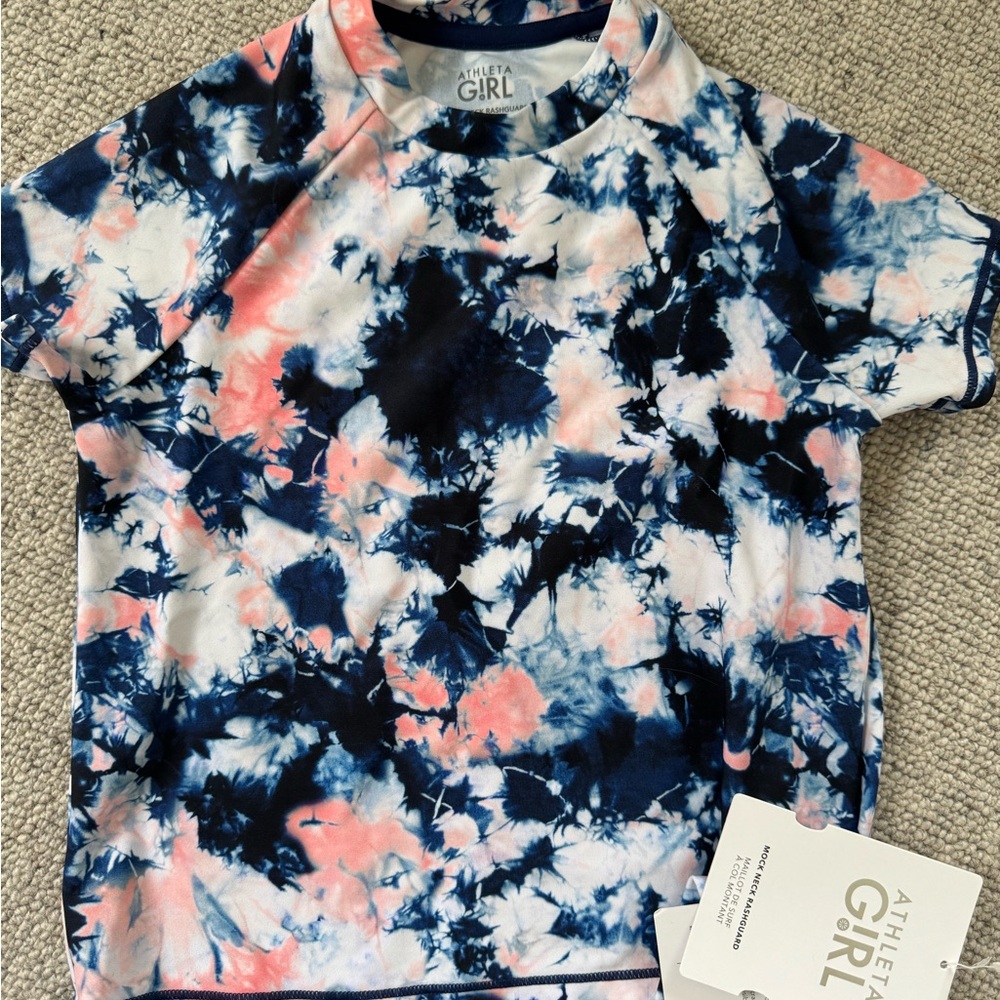 Athleta Kids Tie-Dye rashguard - Blue and Pink